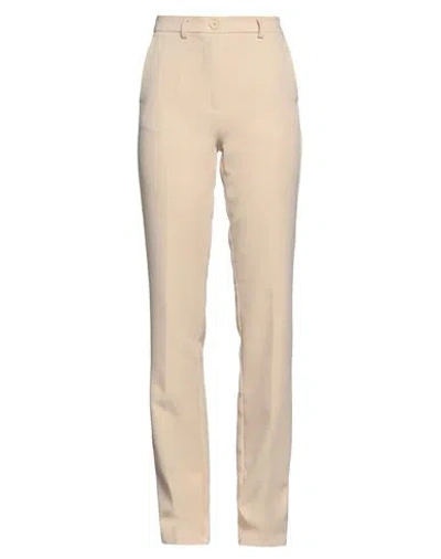 Vicolo Woman Pants Beige Size L Polyester, Elastane