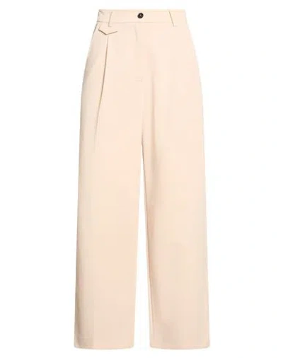 Vicolo Woman Pants Beige Size L Polyester, Viscose, Elastane In Neutral
