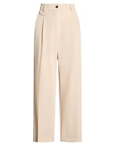 Vicolo Woman Pants Beige Size L Polyester, Viscose, Elastane In Neutral