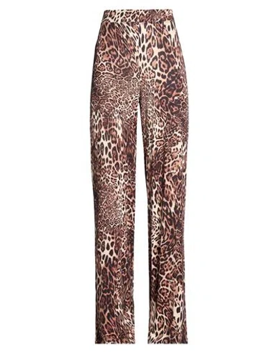 Vicolo Woman Pants Beige Size M Polyester, Elastane In Multi