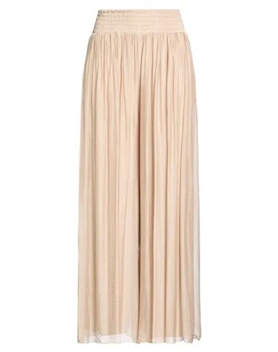 Vicolo Woman Pants Beige Size M Viscose, Silk In Multi