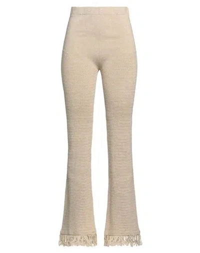 Vicolo Woman Pants Beige Size Onesize Cotton, Acrylic In Neutral