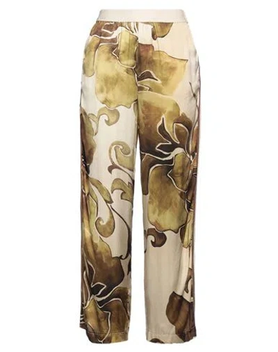 Vicolo Woman Pants Beige Size S Viscose, Acetate In Multi