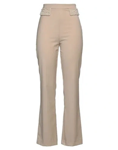 Vicolo Woman Pants Beige Size Xs Polyester, Viscose, Elastane