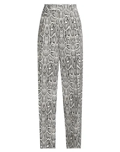 Vicolo Woman Pants Black Size M Cotton, Elastane In Gray
