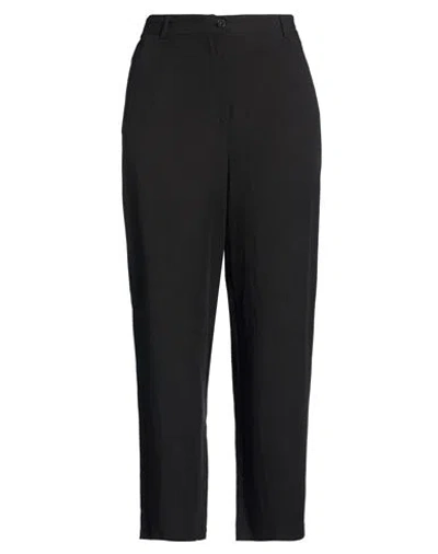 Vicolo Woman Pants Black Size Xl Viscose, Linen