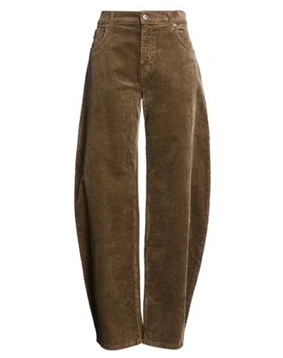 Vicolo Woman Pants Brown Size L Cotton, Modal, Elastane