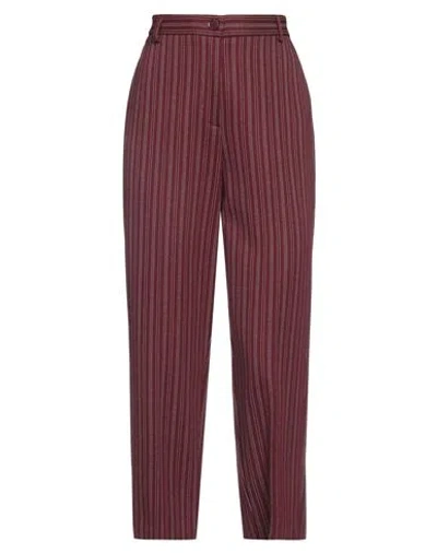 Vicolo Woman Pants Burgundy Size L Viscose, Polyamide, Elastane