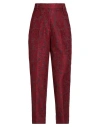 Vicolo Woman Pants Burgundy Size S Polyester, Cotton, Nylon, Viscose, Synthetic Fibers In Red