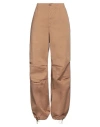 Vicolo Woman Pants Camel Size S Cotton, Elastane In Beige