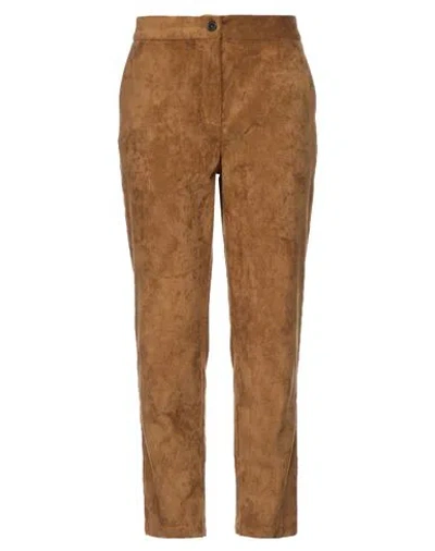 Vicolo Woman Pants Camel Size L Polyester, Nylon, Elastane In Brown