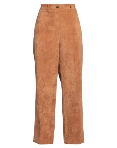 Vicolo Woman Pants Camel Size M Polyester, Nylon, Elastane In Beige