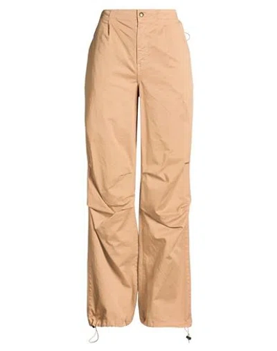 Vicolo Woman Pants Camel Size S Cotton, Elastane In Brown