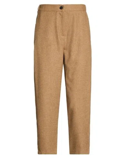 Vicolo Woman Pants Camel Size Xs Polyester, Viscose, Wool In Brown