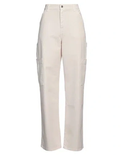 Vicolo Woman Pants Cream Size L Cotton In Neutral