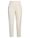 Vicolo Woman Pants Cream Size L Polyester, Elastane In White
