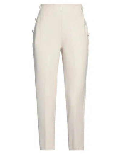 Vicolo Woman Pants Cream Size L Polyester, Elastane In White