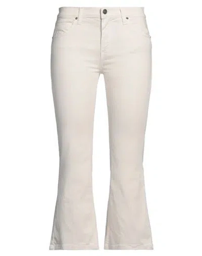 Vicolo Woman Pants Cream Size M Cotton, Elastane