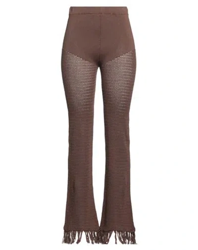 Vicolo Woman Pants Dark Brown Size Onesize Cotton, Acrylic