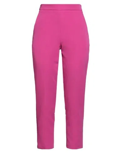 Vicolo Woman Pants Fuchsia Size L Polyester, Elastane In Pink