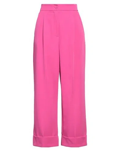 Vicolo Woman Pants Fuchsia Size M Polyester, Elastane In Pink