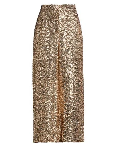 Vicolo Woman Pants Gold Size M Polyester, Elastane