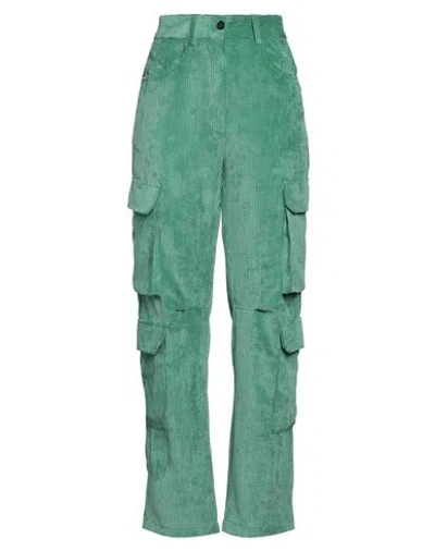 Vicolo Woman Pants Green Size L Polyester, Polyamide, Elastane