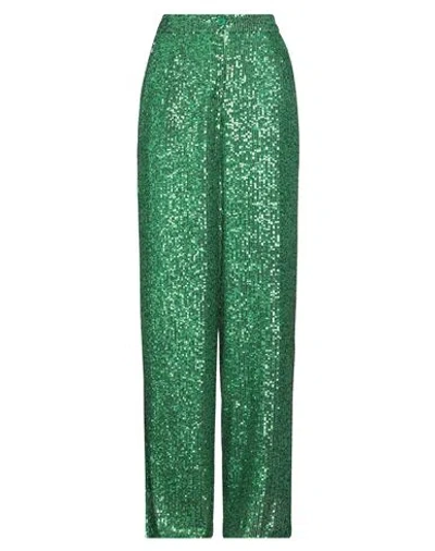 Vicolo Woman Pants Green Size S Polyester, Elastane