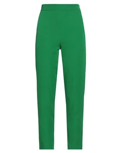 Vicolo Woman Pants Green Size S Polyester, Elastane In Green