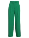 Vicolo Woman Pants Green Size S Polyester, Elastane, Acetate, Viscose