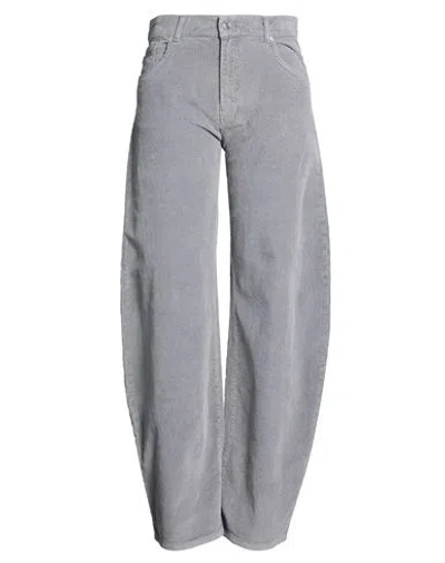 Vicolo Woman Pants Grey Size L Cotton, Modal, Elastane In Gray