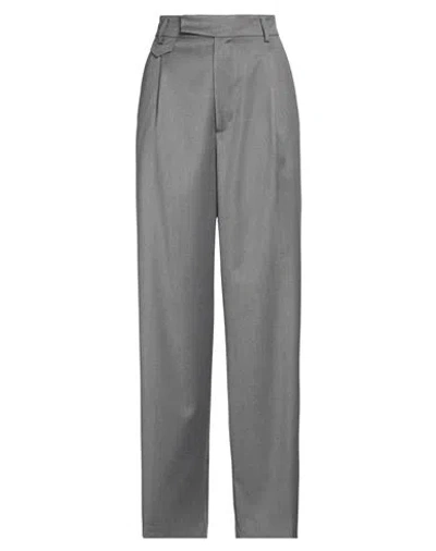 Vicolo Woman Pants Grey Size L Polyester, Viscose, Elastane