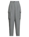 Vicolo Woman Pants Grey Size L Polyester, Viscose, Elastane In Gray