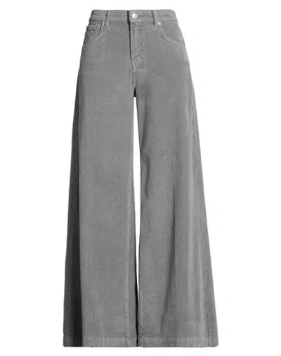 Vicolo Woman Pants Grey Size M Cotton, Modal, Elastane In Gray
