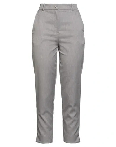 Vicolo Woman Pants Grey Size S Polyester, Elastane In Gray