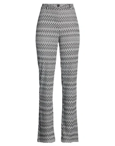 Vicolo Woman Pants Grey Size S Viscose, Polyester, Polyamide, Elastane In Multi