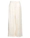 Vicolo Woman Pants Ivory Size L Polyester, Elastane
