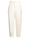 Vicolo Woman Pants Ivory Size M Cotton, Elastane In Neutral