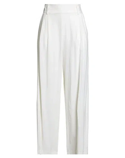 Vicolo Woman Pants Ivory Size M Viscose, Linen In White