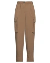 Vicolo Woman Pants Khaki Size M Polyester, Viscose, Elastane In Beige