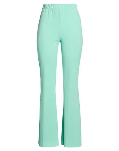 Vicolo Woman Pants Light Green Size L Polyester, Elastane In Blue