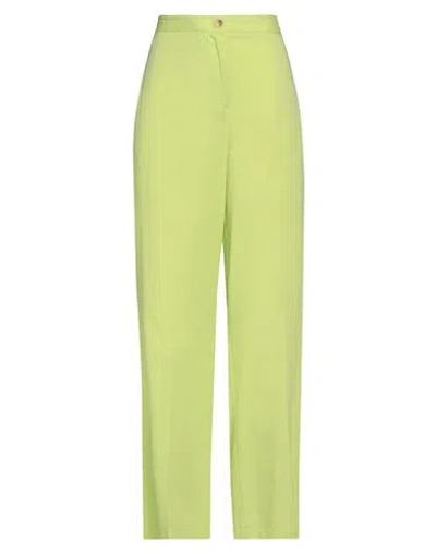 Vicolo Woman Pants Light Green Size L Viscose, Linen