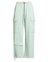 Vicolo Woman Pants Light Green Size M Cotton, Polyester