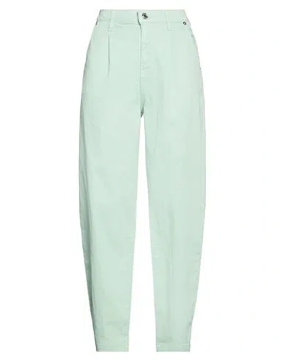 Vicolo Woman Pants Light Green Size M Cotton, Polyester, Elastane