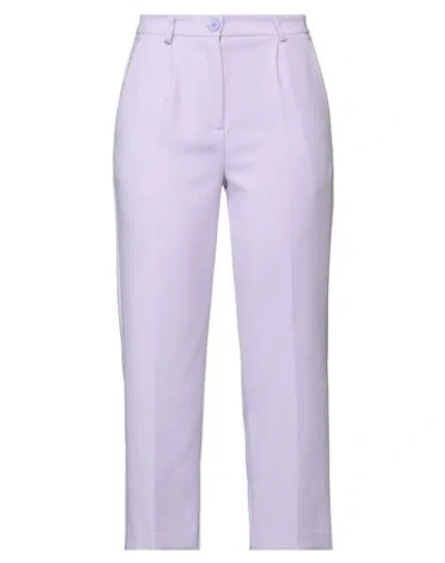 Vicolo Woman Pants Lilac Size S Acetate, Viscose In Purple
