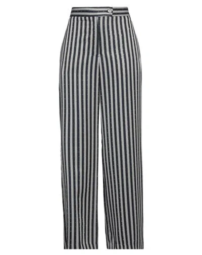 Vicolo Woman Pants Midnight Blue Size L Polyester In Multi