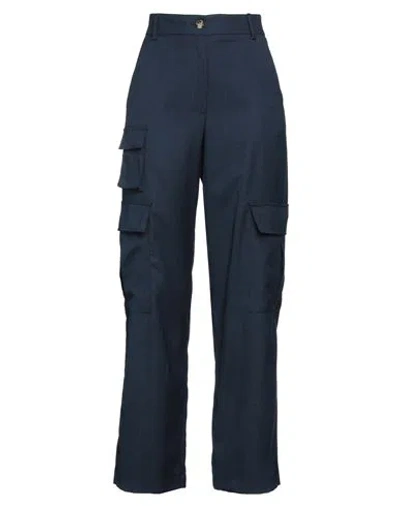 Vicolo Woman Pants Midnight Blue Size L Polyester, Viscose, Elastane