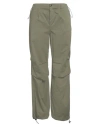 Vicolo Woman Pants Military Green Size L Cotton, Elastane In Green