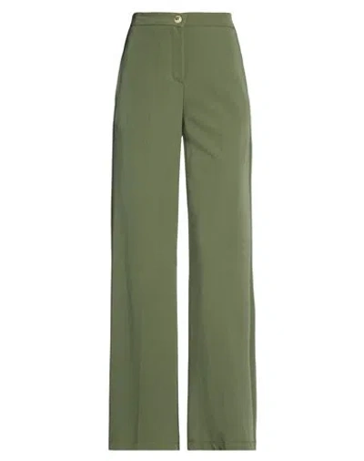 Vicolo Woman Pants Military Green Size M Polyester, Viscose, Elastane