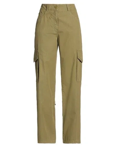 Vicolo Woman Pants Military Green Size S Cotton